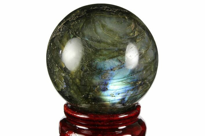 Flashy, Polished Labradorite Sphere - Great Color Play #157996